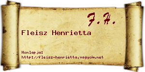 Fleisz Henrietta névjegykártya